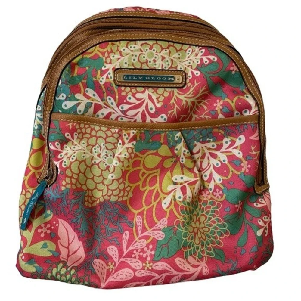 Lily Bloom Girl's Women's Chantal Small Backpack floral reef pink pastel floral